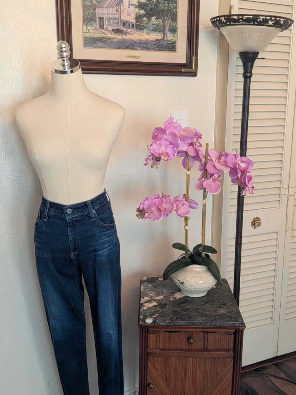 AG Adriano Goldschmied The Farrah Skinny Ankle Jeans Size 31 - Dark Wash Stretch